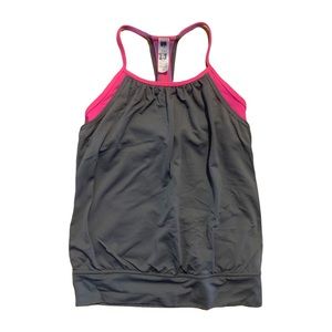 Ivivva Double Dutch Tank Top Gymnastics Pink Grey Size 10